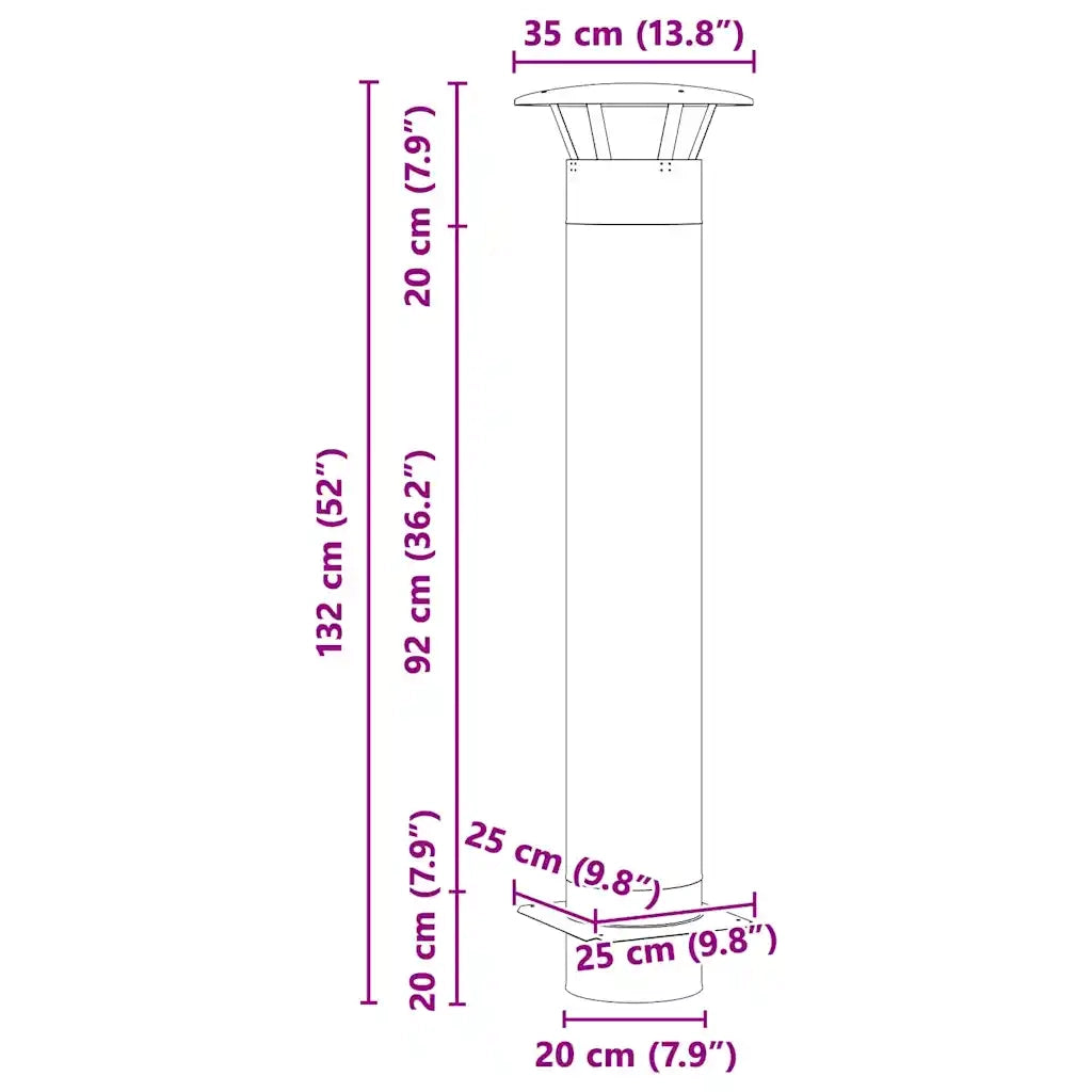 Estensione Camino Argento 35 x 35 x 132 cm Acciaio inossidabile 42008454
