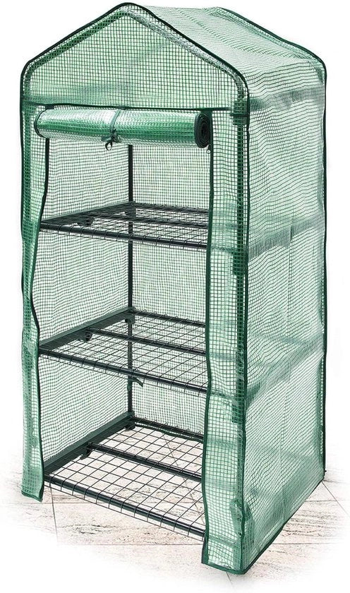 Kit di 3 ripiani per serre da giardino in pellicola verde