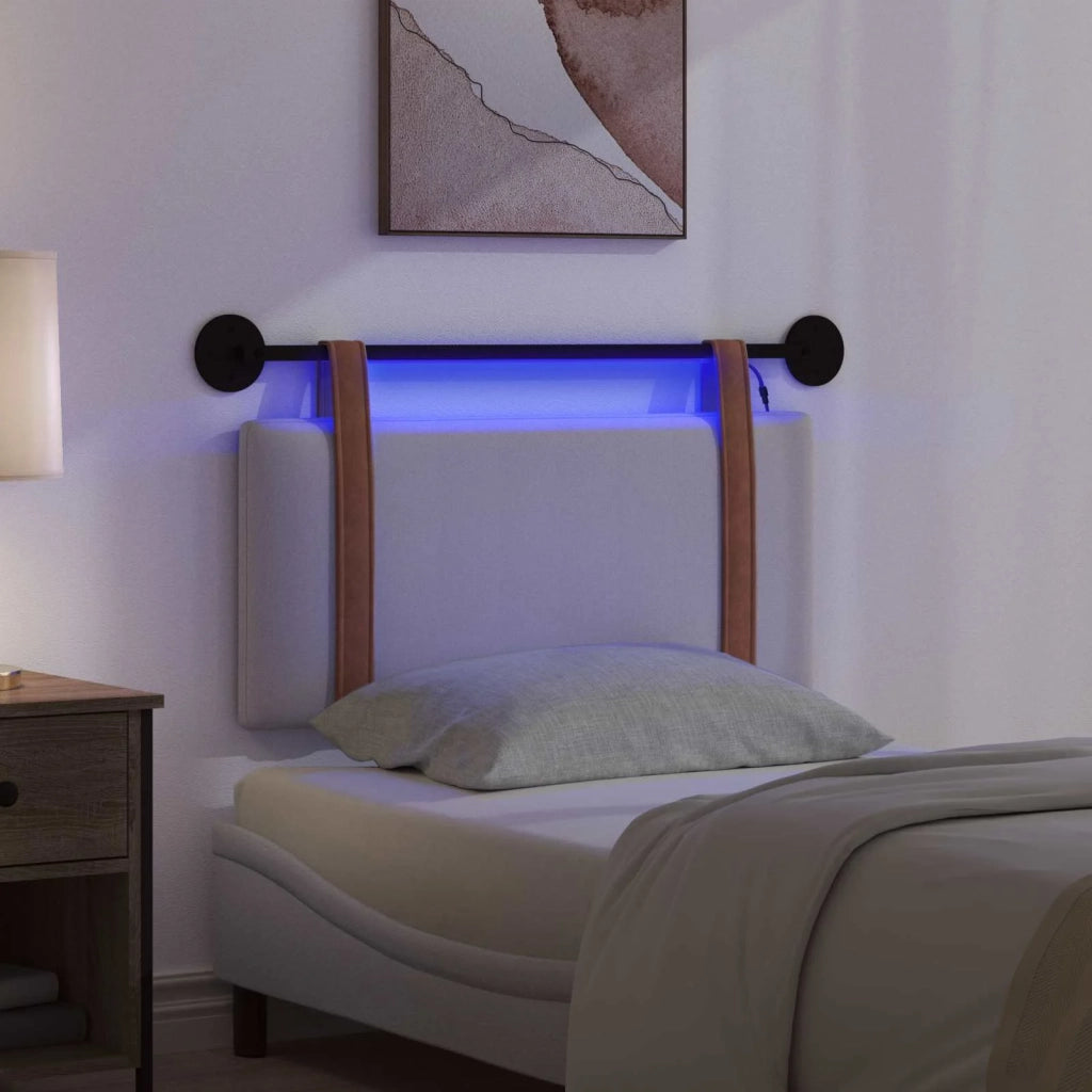 Testiera sospesa Con luce LED Grigio Nuvola PU Antico 3423863