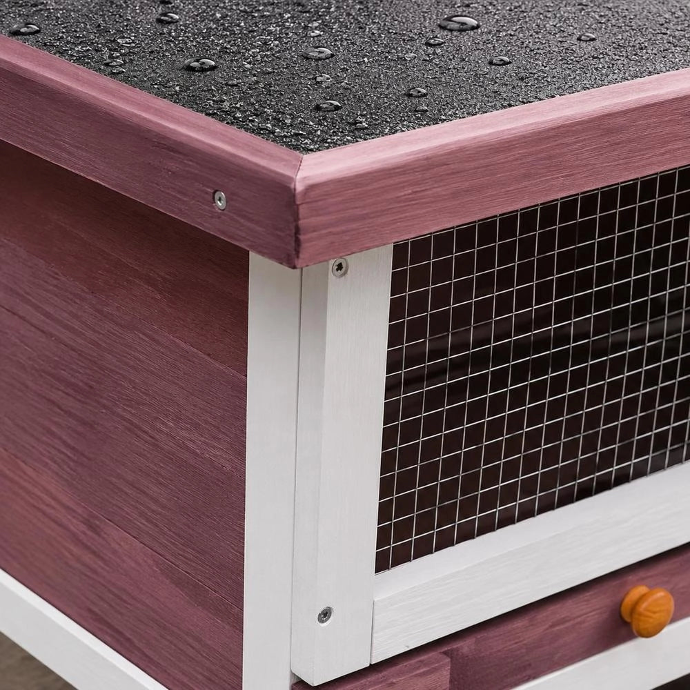 Rabbit Hutch, 1 Level, Brown Wood