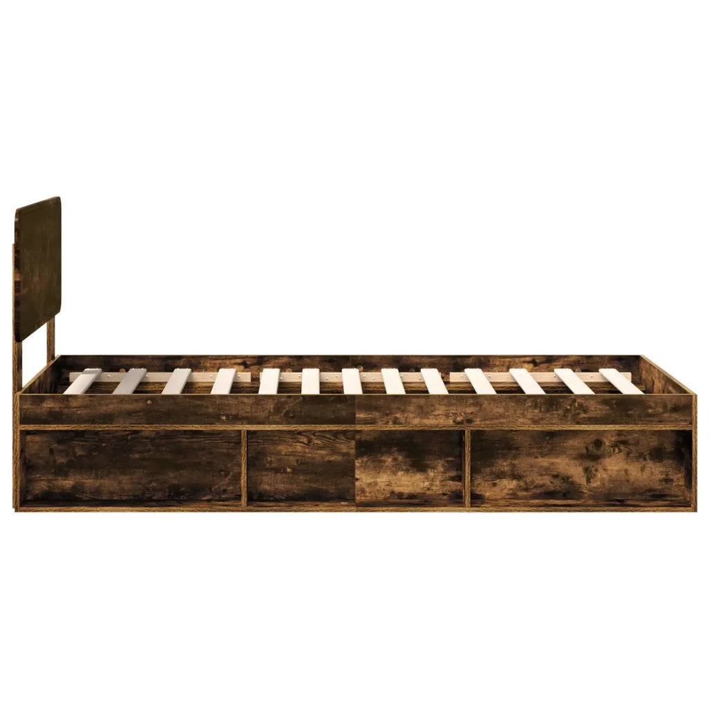 Struttura del letto Rovere fumé 90 x 190 cm Pino massello 3412136
