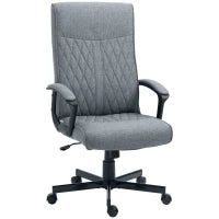 Sedia da Ufficio Girevole con Funzione Dondolo e Altezza Regolabile, 65x72x102-112.5cm, Grigio