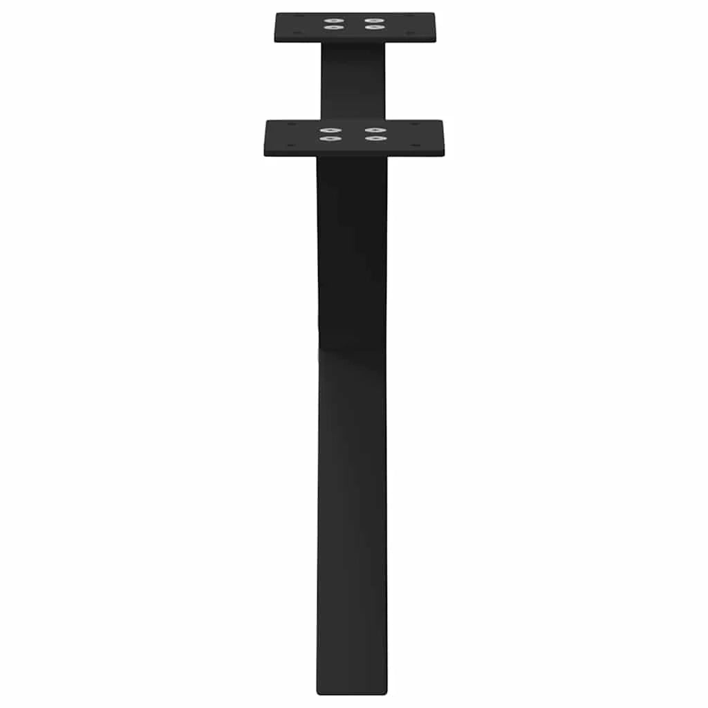 Set di 2 gambe per tavolino da caffè a forma di X con piedini regolabili 50 x 30 cm acciaio nero 02_0057151