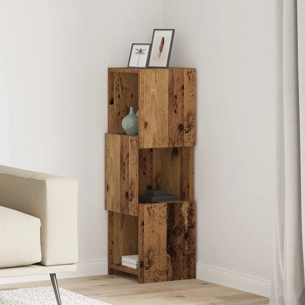 Mobile angolare Legno vecchio 30,5x30x95cm Legno multistrato