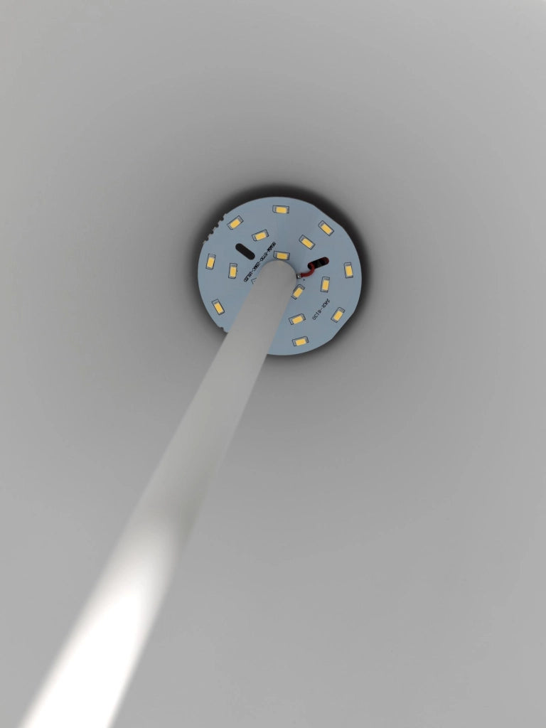 Indi Lampada da Terra Design Moderno in Metallo Bianco con Paralume Orientabile e Cavo Telato Nero, LED 8W Incluso - Illuminazione