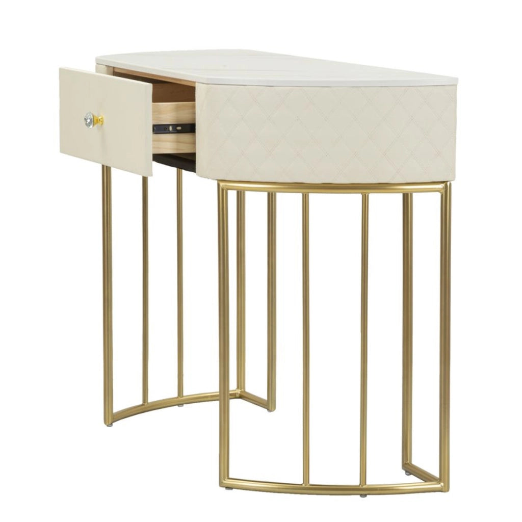 Tavolo Consolle VKH607, Bianco, Legno, 100x40x75 cm