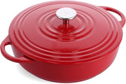 Piastra in acciaio inossidabile - 28cm - Rosso peperoncino - Adatto per induzione