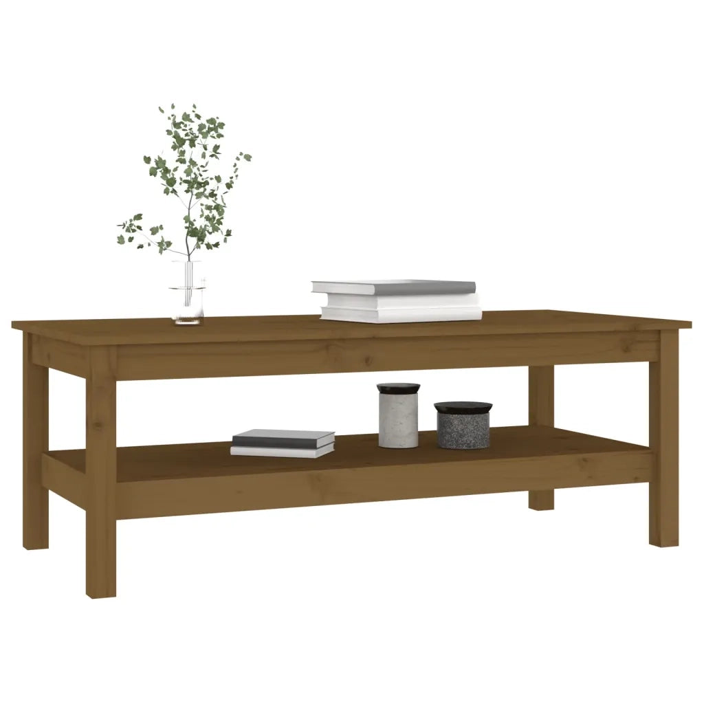 Tavolino da Salotto Miele 110x50x40 cm Legno Massello di Pino cod mxl 25706