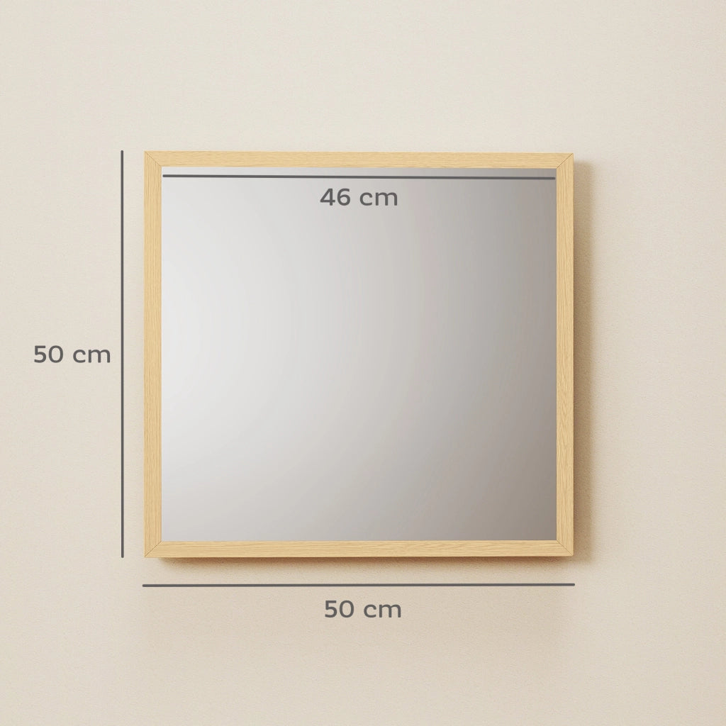 Specchio Quadro 50x50 cm ¨C zephmum ¨C Legno Naturale