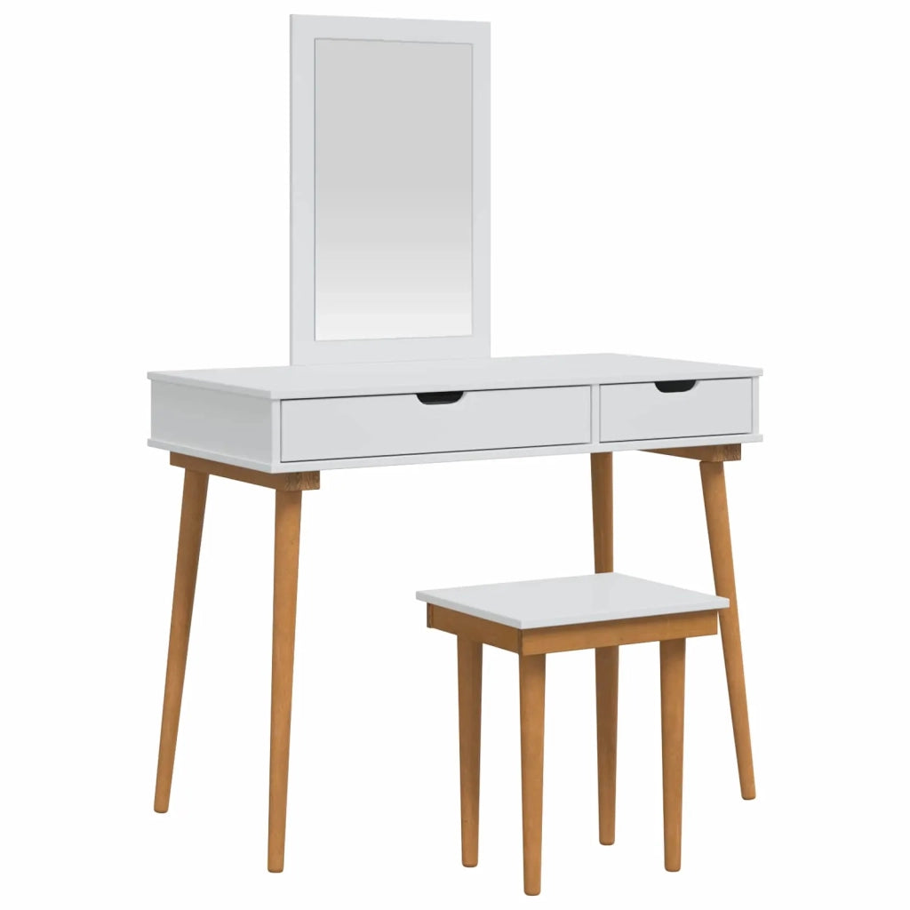 Set Tavolo da Trucco FAUSKE 3 pcs Bianco 100 x 50 x 143 cm 3438589