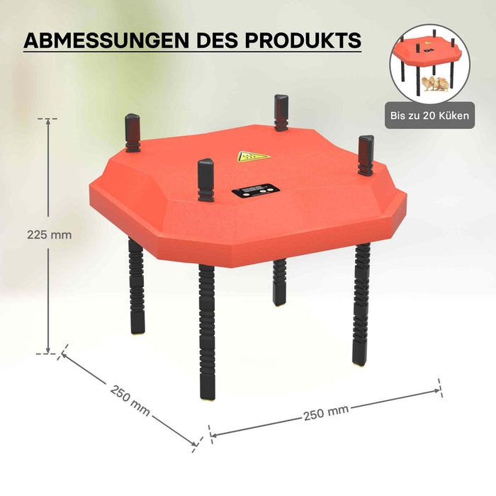 Fudajo Chioccia artificiale 25x25cm 30W Piastra termica per 15-20 pulcini con temperatura regolabile