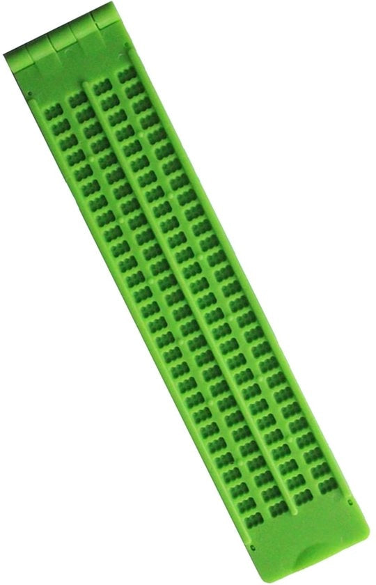 Aiuto alla Scrittura Braille a 4 Righe - Strumento di Apprendimento Portatile - Leggero per Studenti Ciechi - Materiale Plastico - Esercizio di Scrittura - Dimensioni 21,8 x 4,4 x 0,7 cm - Aiuto allo Studio Braille