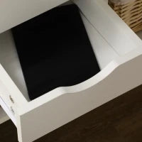 Scrivania angolare con 2 cassetti e 3 scomparti aperti, 120 x 60 x 74 cm, Bianco
