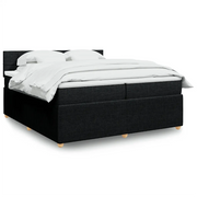 Giroletto a Molle con Materasso Nero 200x200 cm in Tessuto 3289865
