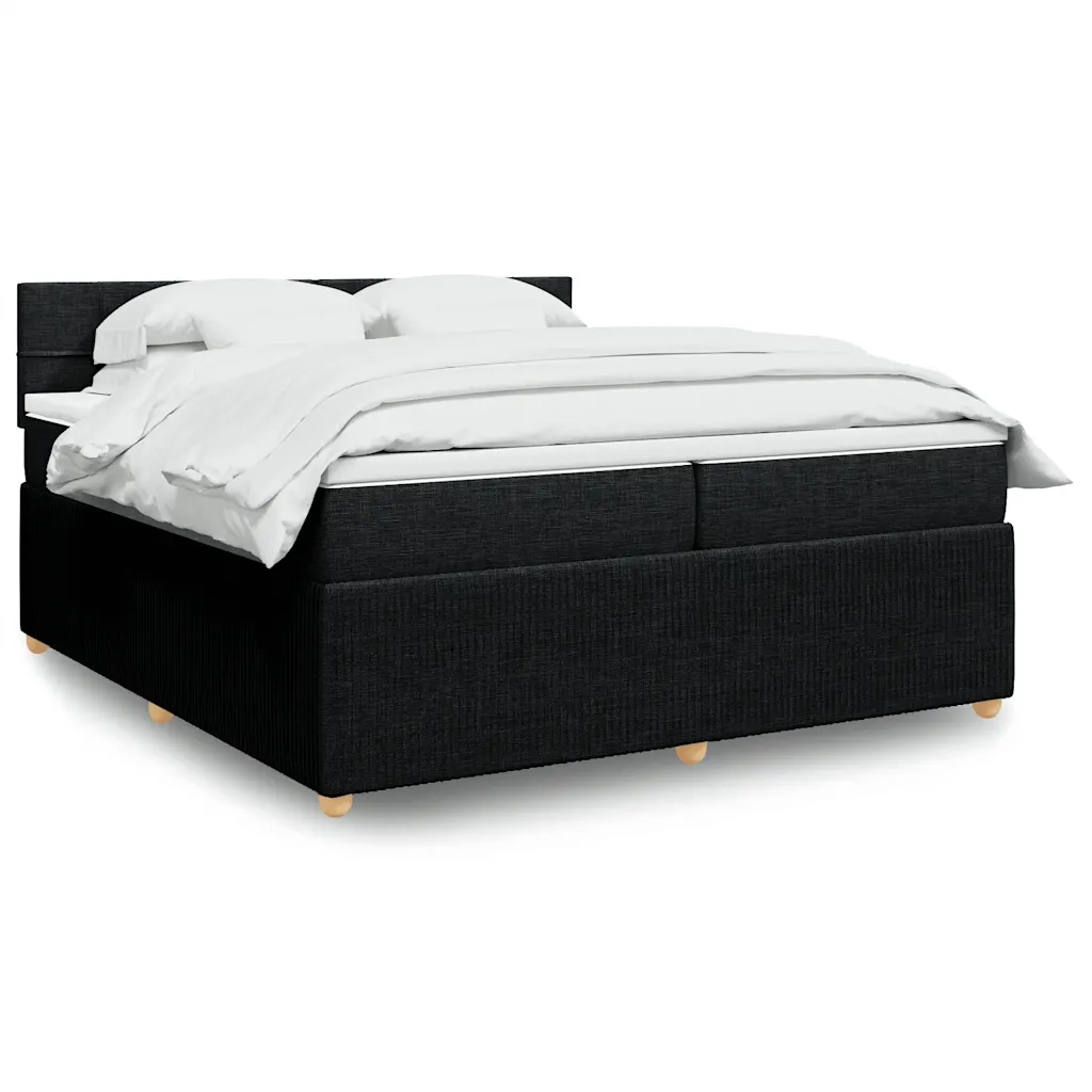 Giroletto a Molle con Materasso Nero 200x200 cm in Tessuto 3289865