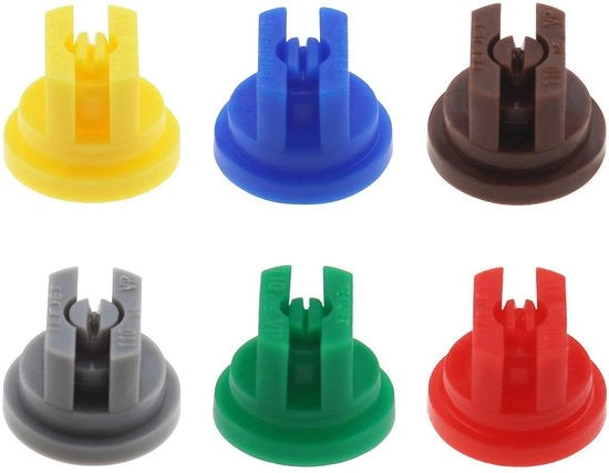 Set di Spatole a Spruzzo 6 pezzi - 110 Gradi Piastra a forma di Ventaglio - Dimensione Porosità 0,15-0,6mm - Adatto per Apparecchi a Spruzzo - Materiale Plastico - Pezzo di Spatola a Spruzzo