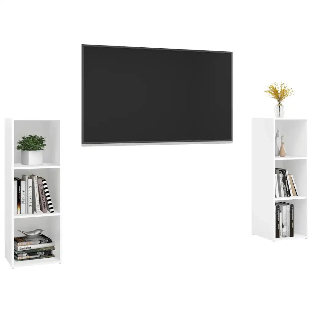 Mobili TV 2 pz Bianchi 107x35x37 cm in Truciolato cod mxl 17582