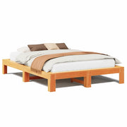 Letto matrimoniale | Letto per adulti | Letto senza Materasso Marrone Cera 150x200 cm in Legno di Pino