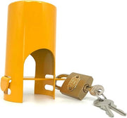 Serpentino isolato per giardino con contenitore chiusura e coperchio - Sistema di chiusura dell'acqua esterno a risparmio d'acqua - Prevenzione di utilizzo non autorizzato e vandalismo facile da installare - giallo - protezione contro la furto