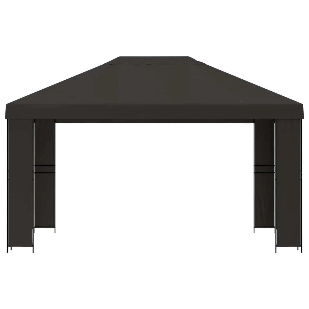 Gazebo 4 × 3 m Antracite Poliestere e Acciaio 190 gsm