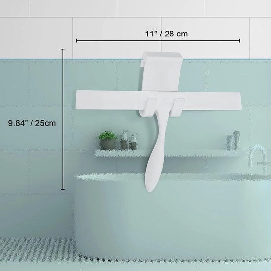 Set di 1 sensore di detersivo per doccia van per porta vetrata di doccia 28 cm con gomma di silicone e gancio di silicone, supporto antiscivolo, sensore di detersivo universale per porte vetrata, specchi, piastrelle, auto (bianco)