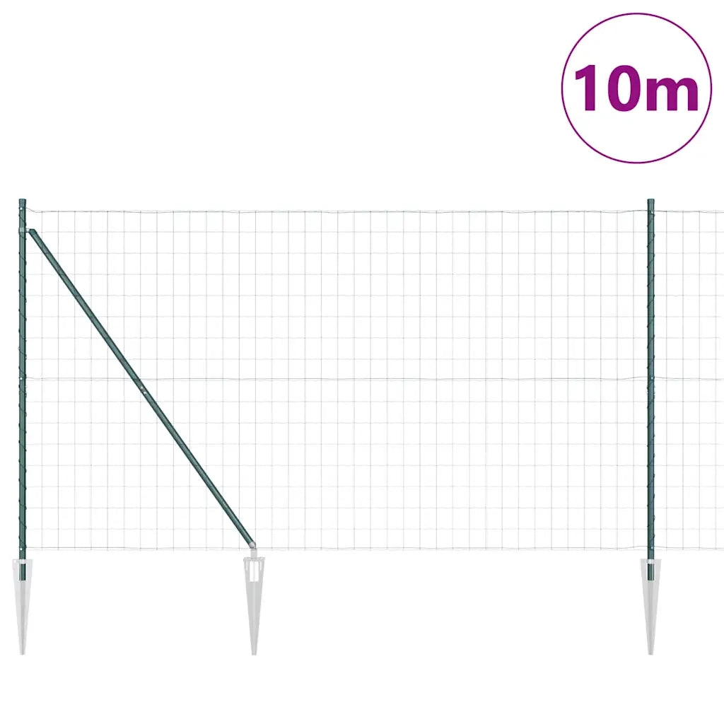 Recinzione con Posto Verde 1,6 x 10 m Acciaio e PVC