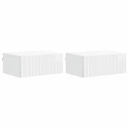 Mobiletto da notte a muro 2 pcs Bianco Lucido 49 x 34,5 x 20 cm