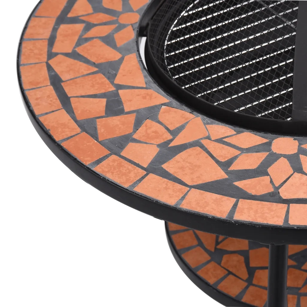 Tavolo con Braciere a Mosaico Terracotta 68 cm in Ceramica CFW3281738