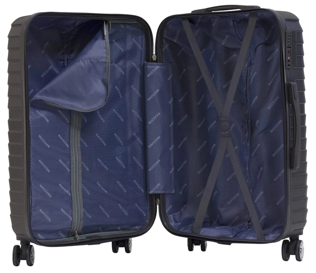 Trolley Valigia Bagaglio a Mano Rigida in ABS 4 Ruote TSA Ravizzoni Calipso Grigia