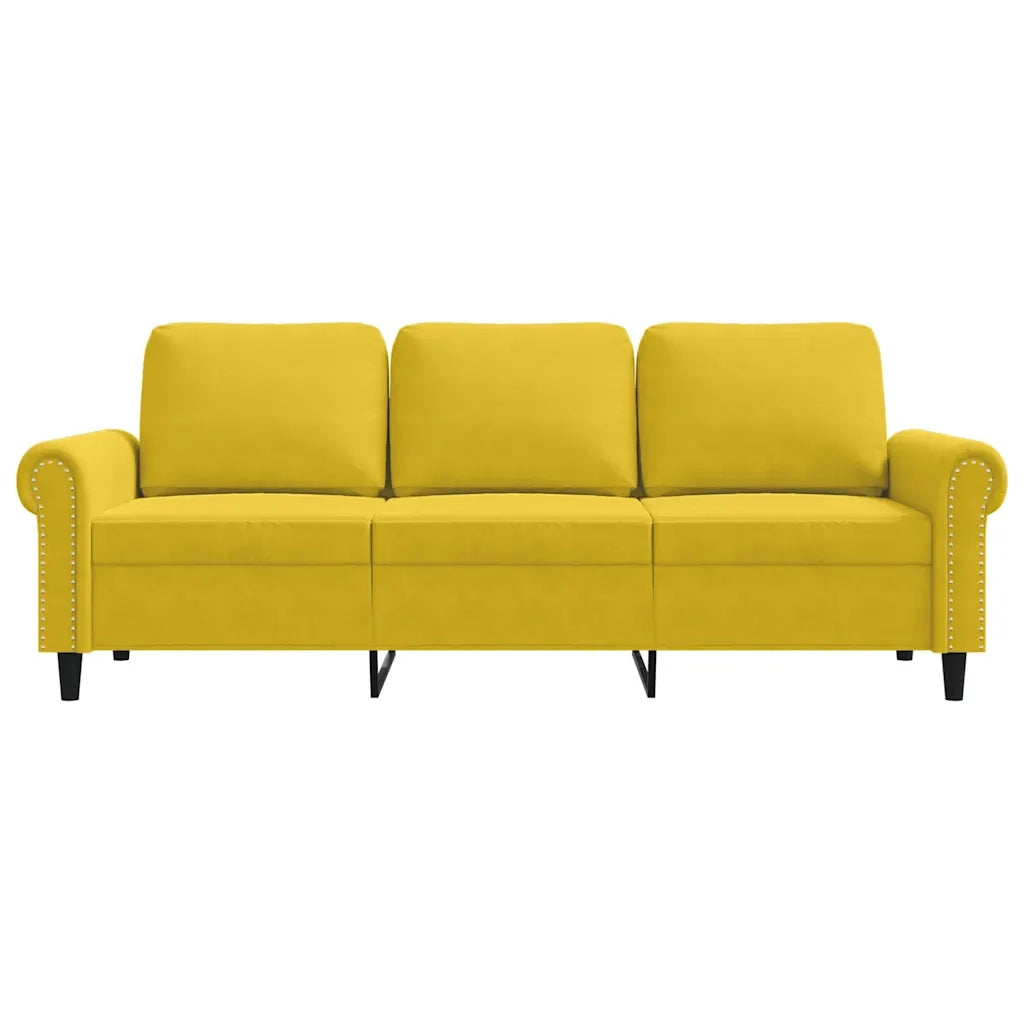 Divano a 3 Posti Giallo 180 cm in Velluto 359545