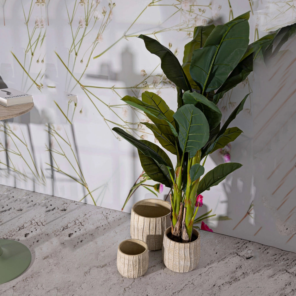 Bava, Vaso Texture Verticale Effetto Legno, Beige