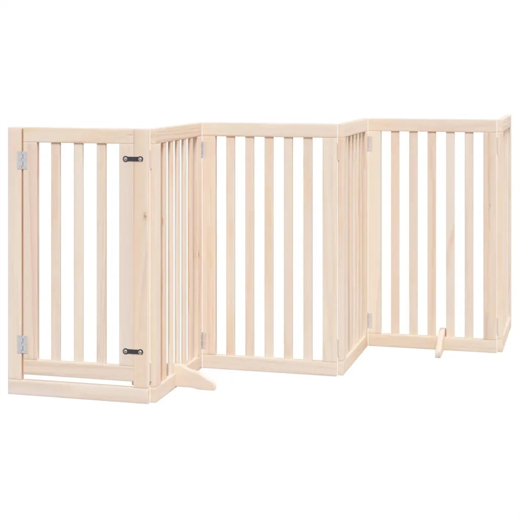 vidaXL Cancello per Cani con Porta Pieghevole 6 Pannelli 300 cm Pioppo
