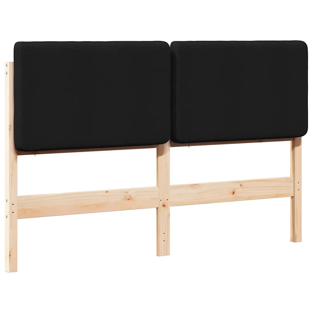 Testiera imbottita Marrone e Nero 135 cm Pino massello 880075