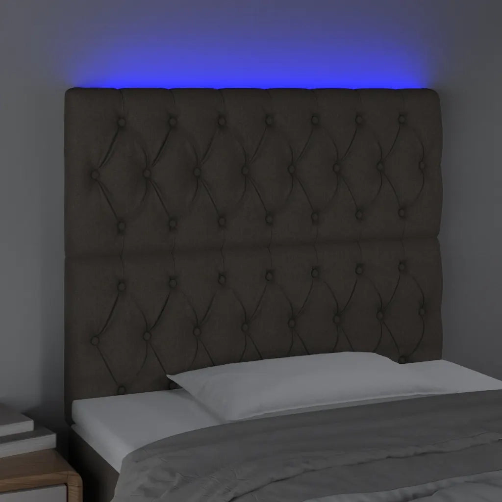 Testiera | Testata a LED tortora 90x7x118/128cm in Tessuto