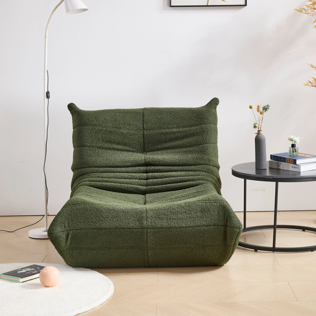 DIVANO RELAX 112 x 189 x 82 cm Tessuto Teddy Verde