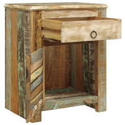 Tavolino Laterale con 1 Cassetto e 1 Anta in Legno di Recupero CFW1721472