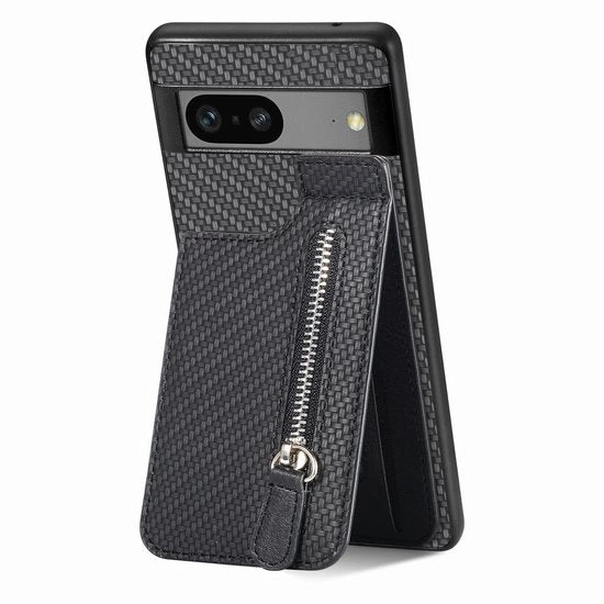 Portafoglio shockresistente con tessuto PU - chiusura magnetica - slot per carta di credito - compatibile con Google Pixel 8 - slot per carta di credito con chiusura a raccordo - 4 slot per carta di credito con leva - sistema di chiusura magnetico.
