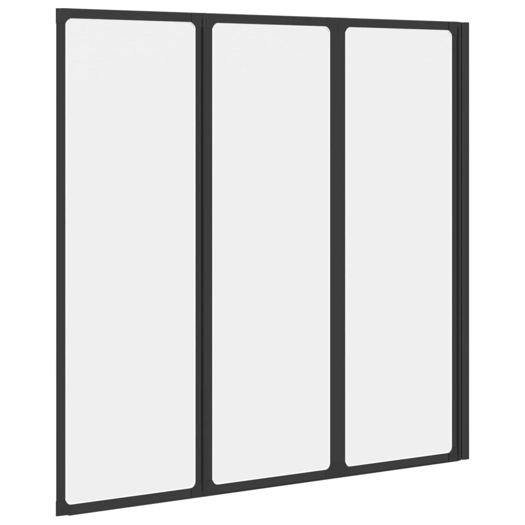 Parete doccia Nero 120 x 2 x 117 cm Alluminio e PP CFW5408873