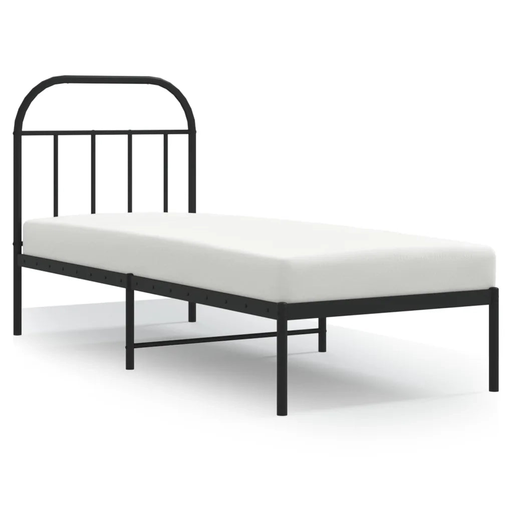 Giroletto con Testiera in Metallo Nero 75x190 cm 353625