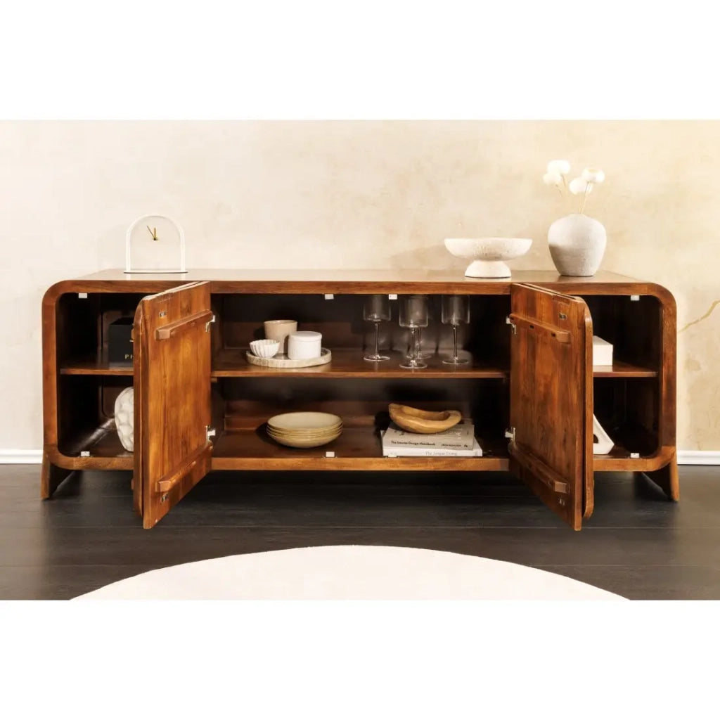 Buffet 175 cm 4 porte legno massiccio marrone – Collezione NATURA