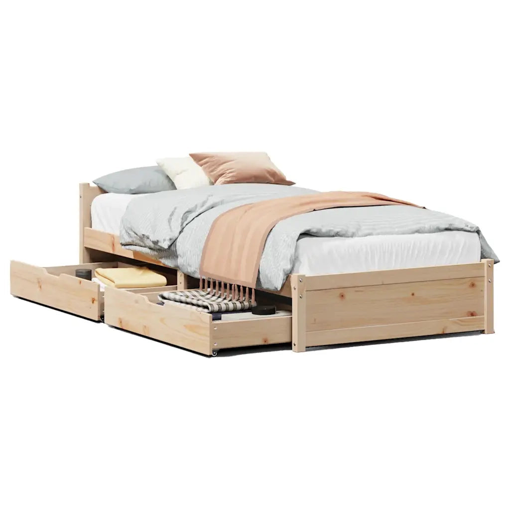 Letto singolo | Letto per adulti | Letto senza Materasso 90x190 cm in Legno Massello di Pino
