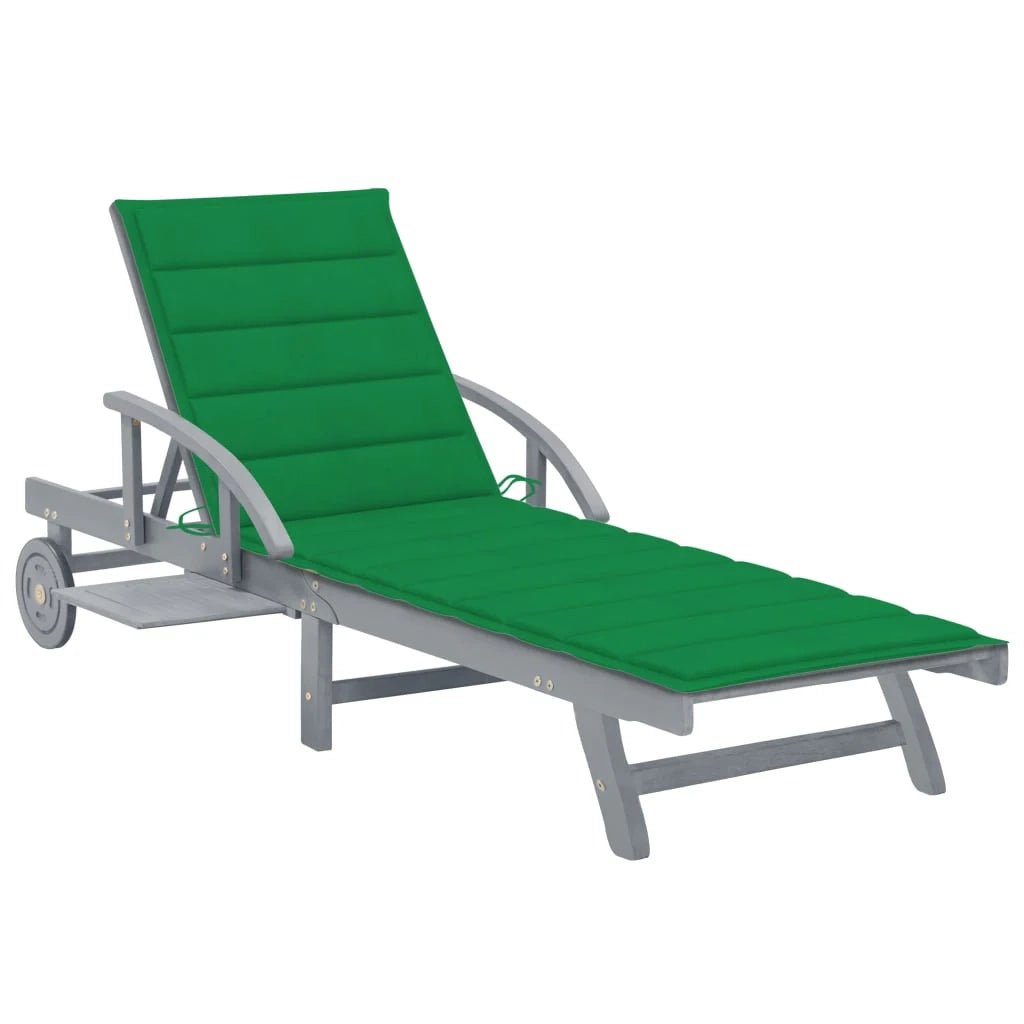 Lettino prendisole sedia a sdraio lettino prendisole letto da giardino mobili da giardino 200 cm con cuscino legno massello di acacia 02_0012394