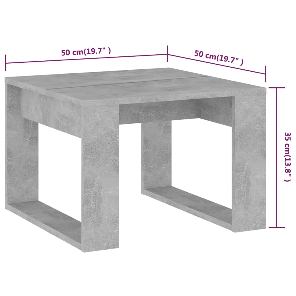 Tavolino da salotto | Tavolino da caff¨¨ | Tavolino da Soggiorno Servizio Grigio Cemento 50x50x35 cm in Truciolato
