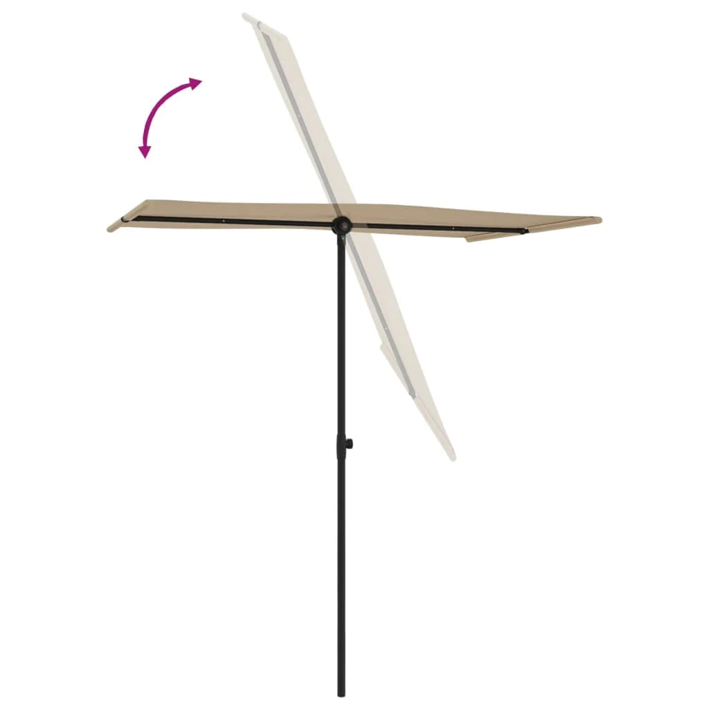 Ombrellone da esterno con palo in alluminio 180 x 130 cm tortora 02_0008215