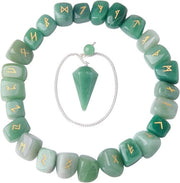 Set di 25 cristalli per divinazione e meditazione con sacchetto oscillante - guarigione, fortuna, protezione spirituale e verità interiore - Aventurina - set di cristalli.