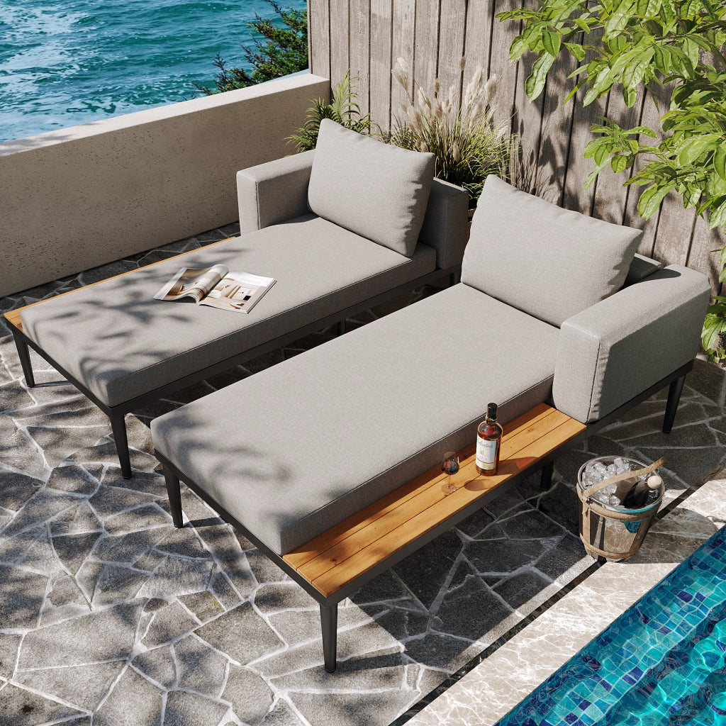 Divano Letto da Giardino con Ripiani ¨C Xylo ¨C Polyrattan, Esterno
