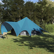 Tenda Teepee per 9 Persone Blu e Grigio 502 x 502 x 297 cm