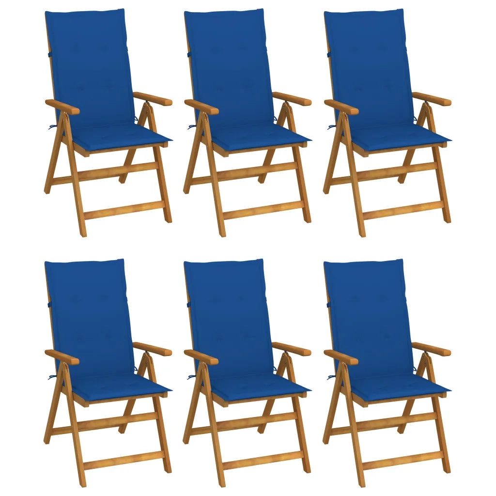 Sedie da Giardino Pieghevoli 6 pz con Cuscini Massello Acacia cod mxl 6841