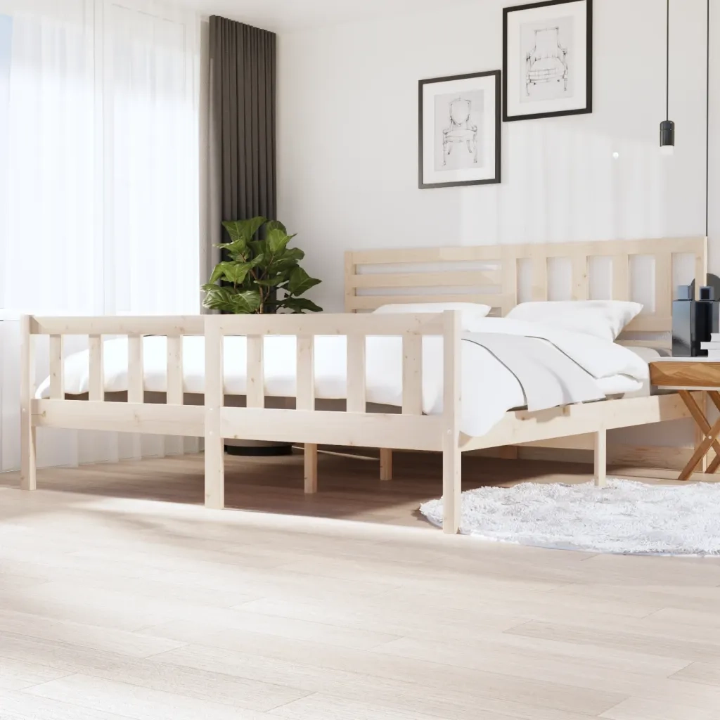 Giroletto-Struttura Letto in Legno Massello 200x200 cm 553303