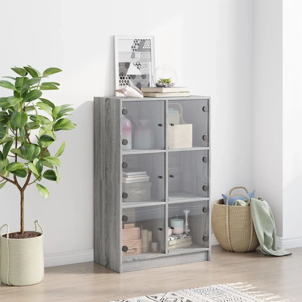 Credenza con Ante Grigio Sonoma 68x37x109 cm Legno Multistrato 3295855